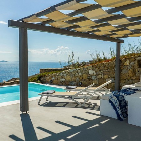 pool area of Villa Alba One in Mykonos