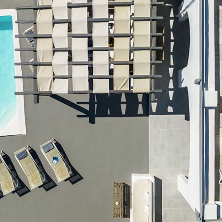 pool area of Villa Alba One in Mykonos