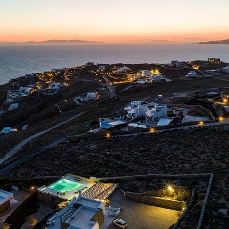 aerial view Mykonos Villa Alba three