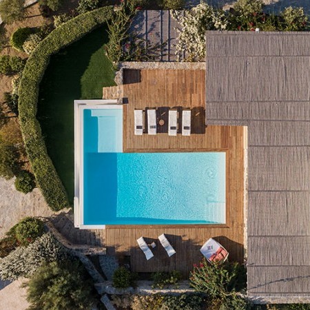 areal view of Villa Bahia in mykonos