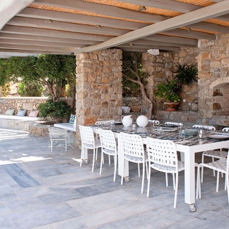 outdoor shaded dining area