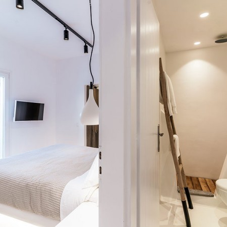 bedroom with en-suite bathroom and shower