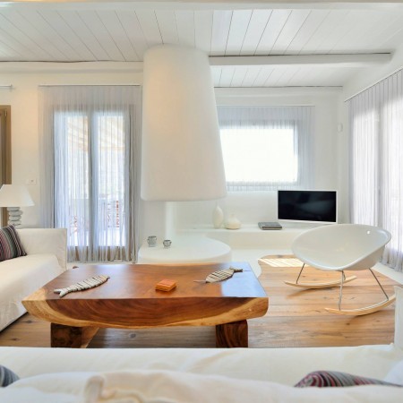 Mykonos villa seascape living room