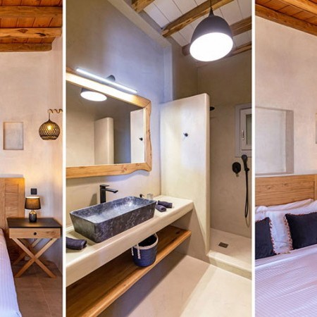 double bedroom at villa Sole Mykonos