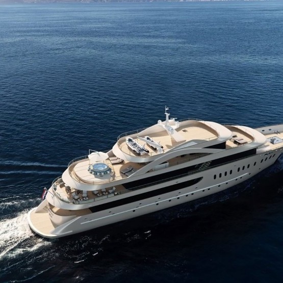 aerial shot of Anthea superyacht