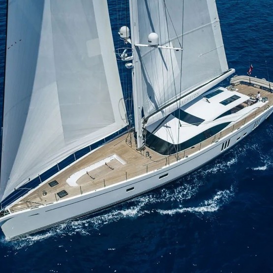 aerial photo of Archelon sailboat