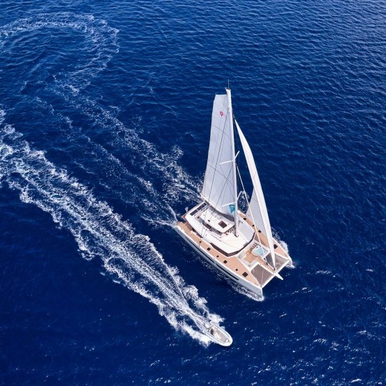 Pixie Catamaran aerial view