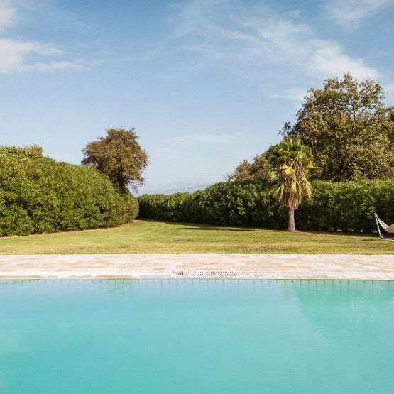 pool area of villa Rosa Corfu
