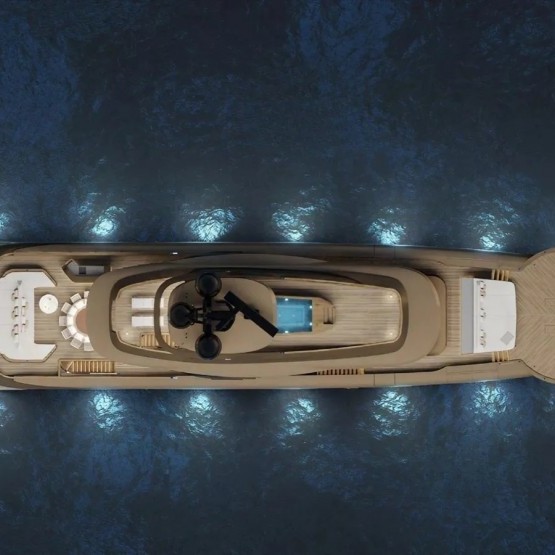 Raja yacht aerial view