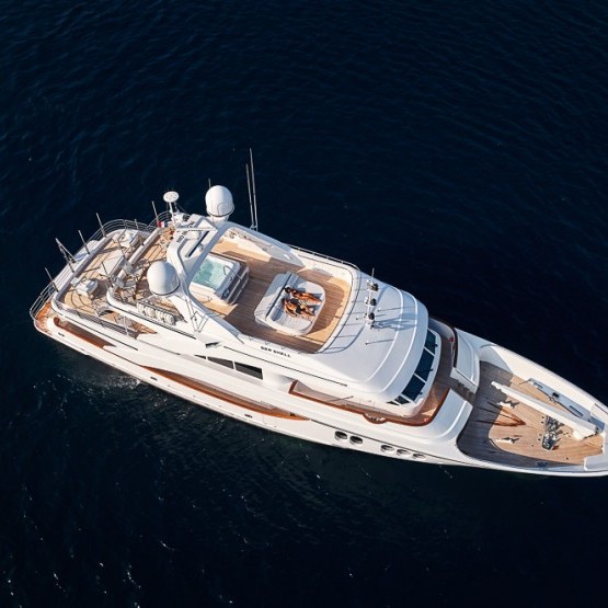 Sea Shell yacht aerial view